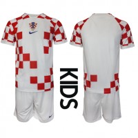 Camiseta Croacia Primera Equipación Replica Mundial 2022 para niños mangas cortas (+ Pantalones cortos)